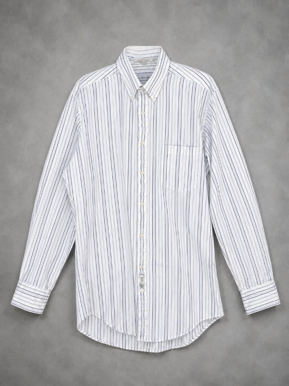 Geoffrey Beene Fitted Button Down Striped Long Sleeve Shirt - 16 34/35